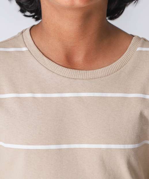 Camiseta Juvenil Listrado Marisa Tam 10 a 16 Bege