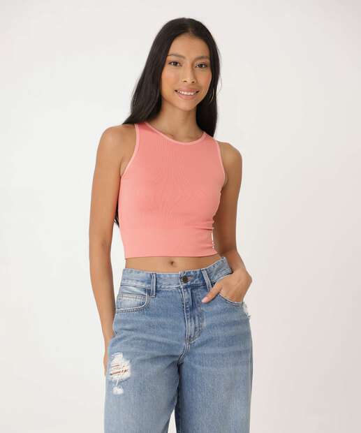 Blusa Cropped Feminina Canelada Marisa