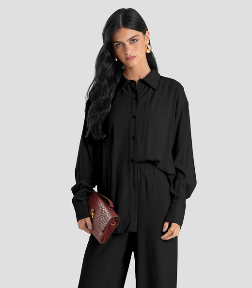 Image_Camisa Feminina Oversized em Tecido Dianna Preto