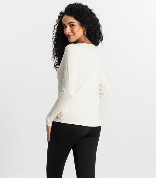 Blusa Feminina Manga Longa Rovitex Bege