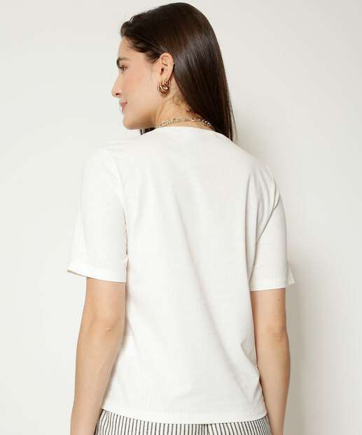 Blusa Feminina Estampa Folha Manga Curta Marisa