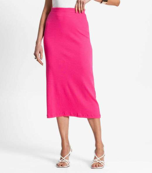 Saia Midi De Ribana Feminina Endless Rosa