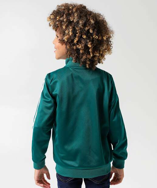 Jaqueta Infantil Esportiva Listras Marisa Tam 4 a 10 Verde