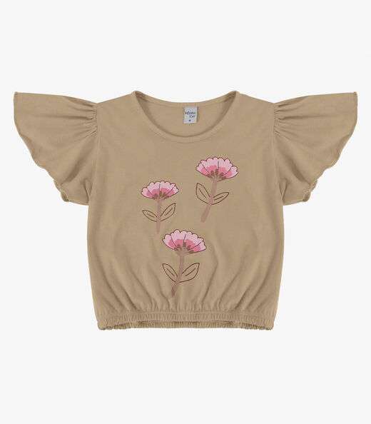 Blusa Infantil Manga Curta Infinita Cor Rosa