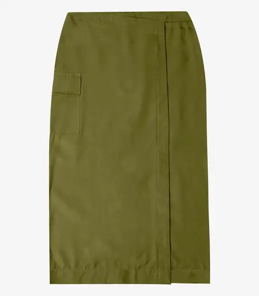 Saia Midi Com Fenda Endless Verde