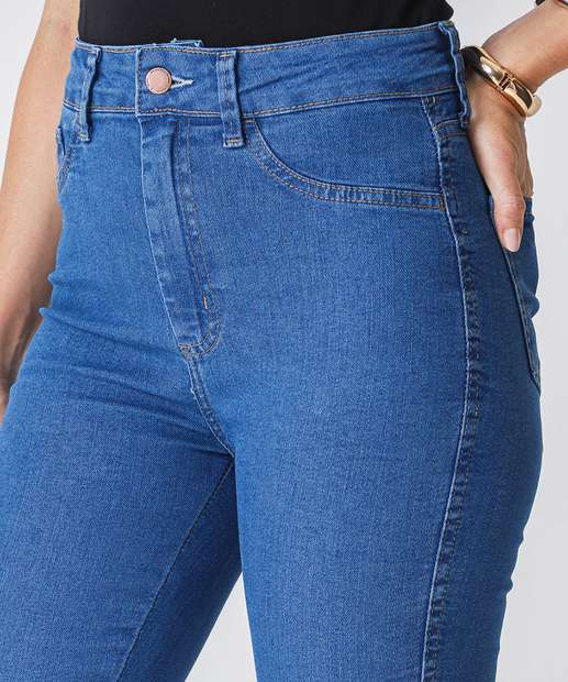 Calça Jeans Skinny Feminina Cintura Alta Marisa Azul 