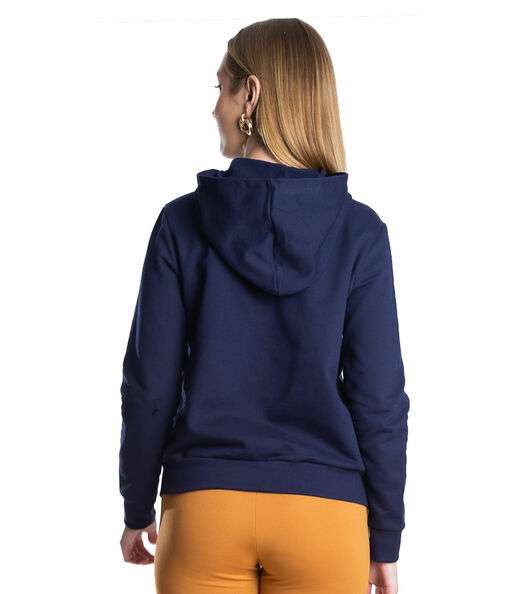 Jaqueta Feminina Básica com Capuz Rovitex Azul