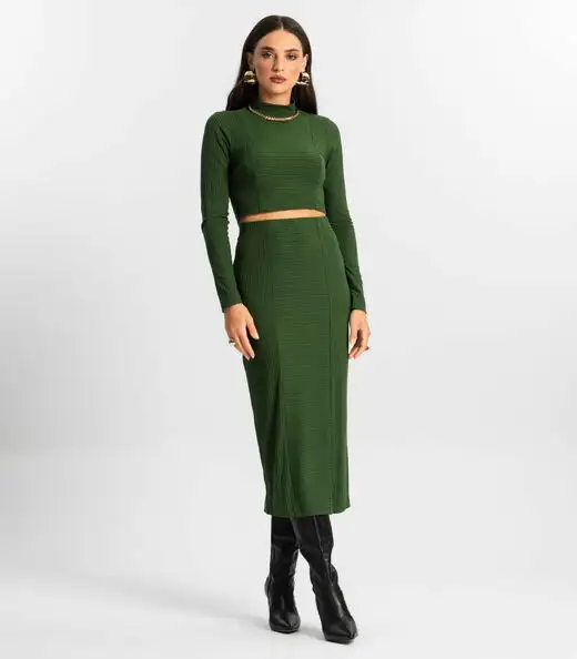 Conjunto de Blusa Com Saia Endless Verde