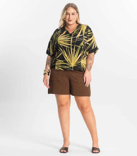 Blusa Feminina Manga Curta Secret Glam Preto