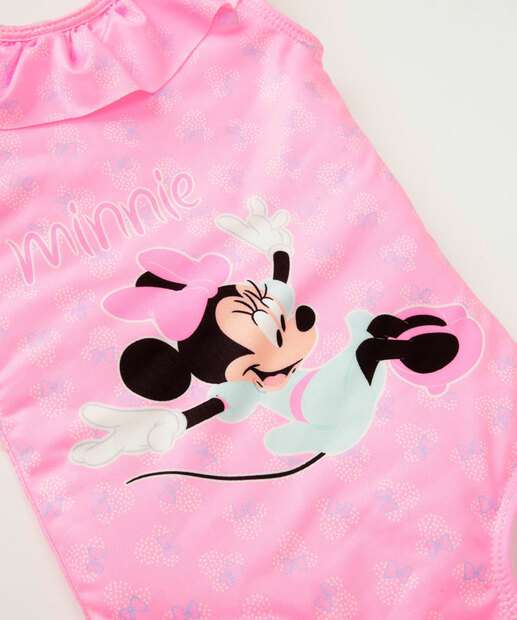 Maiô Infantil Babado Minnie Disney Tam 1 a 10