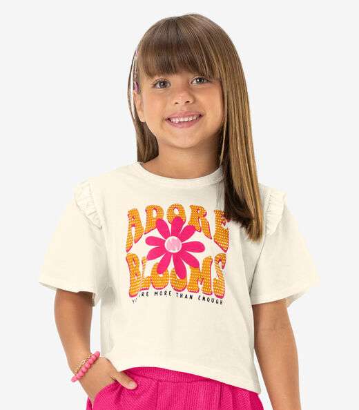 Conjunto Blusa E Shorts Estampado Rovi Kids Bege