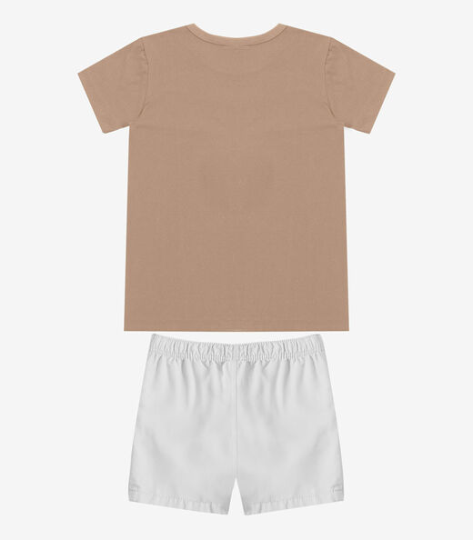 Conjunto Infantil Camiseta Com Bermuda Select Marrom