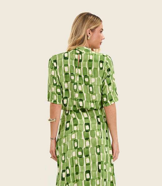 Blusa Feminina Estampada Gola Alta Endless Verde