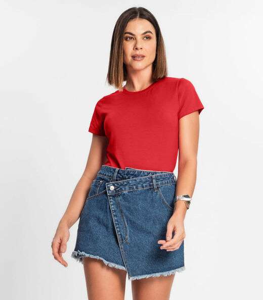 Image_Blusa Feminina Cotton Leve Básica Rovitex Vermelho