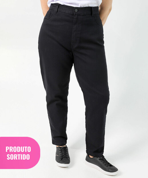 Calça Plus Size Feminina Jeans Skinny Preto