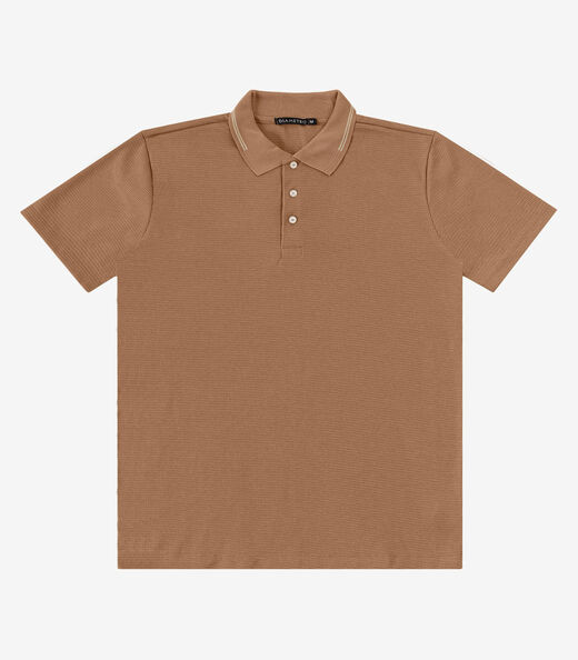 Polo Masculina Malhão Maquinetado Diametro Marrom