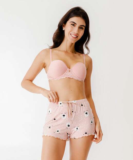 Short Pijama Feminino Avulso Estampa Ursos Marisa