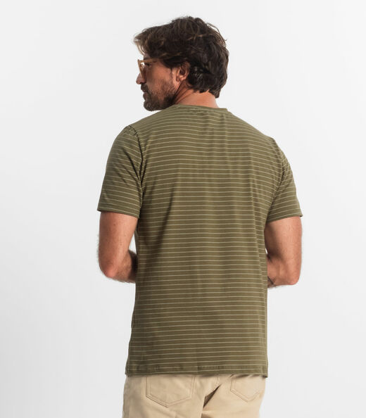 Camiseta Masculina Cotton Listrado Diametro Verde