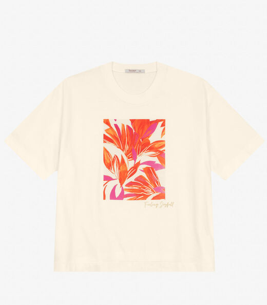 Camiseta Manga Curta Plus Size Secret Glam Bege