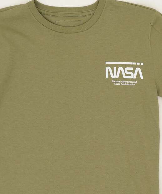 Camiseta Juvenil Manga Curta Nasa Tam 10 a 16