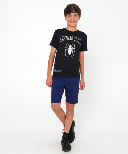 Camiseta Juvenil Homem Aranha Marvel Tam 10 a 16 Preto