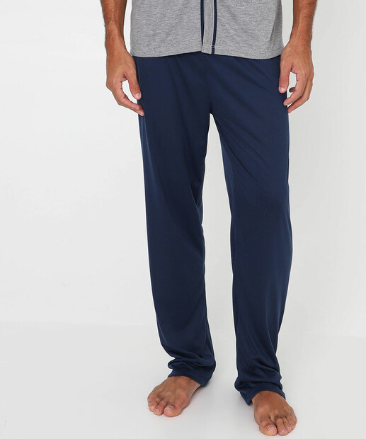 Pijama Masculino Botões Manga Curta MR Cinza