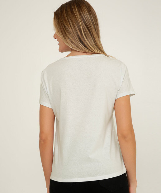 Blusa Feminina Estampa Frontal Manga Curta Marisa