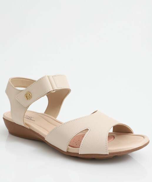 Image_Sandália Feminina Rasteira Tiras Modare Bege