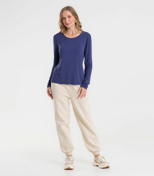 Blusa Feminina Manga Longa Rovitex Azul