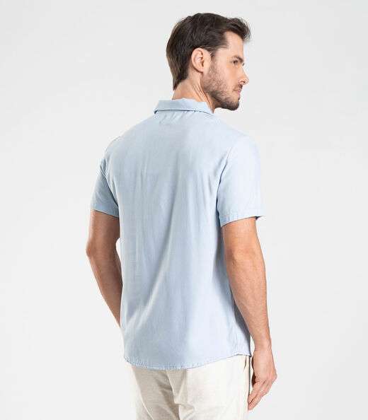 Camisa em Viscolinho Desert Masculina Diametro Azul