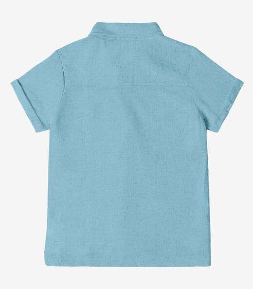 Camisa Infantil Masculina Com Botões Trick Nick Azul