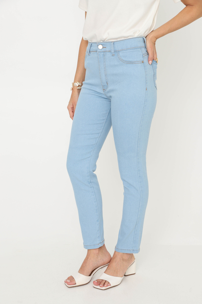 Calça Jeans Feminina Cigarrete Cintura Alta