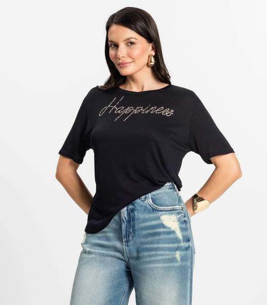 Image_Blusa Feminina Manga Curta Visco Tricot Rovitex Preto