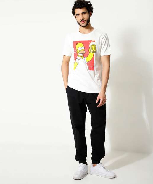 Camiseta Masculina Homer Manga Curta Simpsons