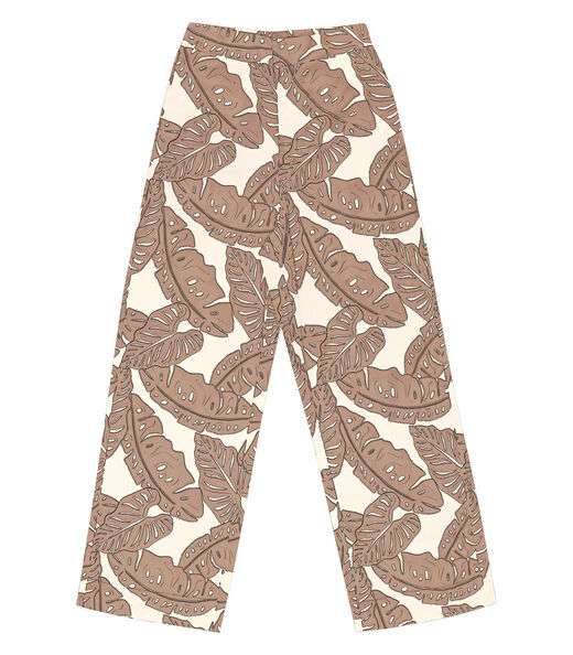 Calça Feminina Pantalona Estampada Endless Marrom