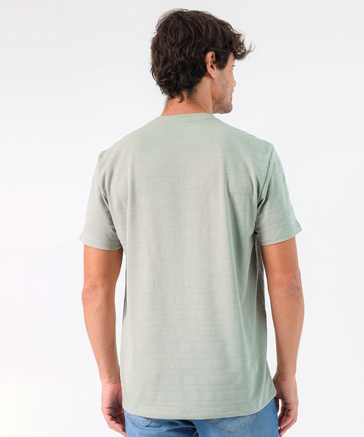 Camiseta Masculina Textura Manga Curta Marisa Verde