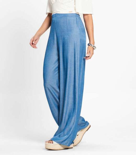 Calça Pantalona Feminina Rovitex Azul