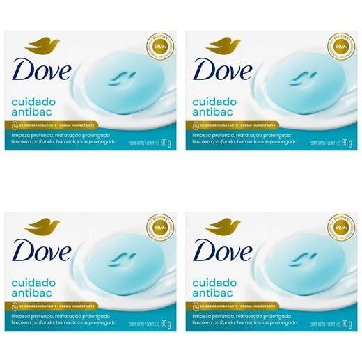 Image_Kit c/4 Sabonetes Dove 90g Cuidado Antibacteriano