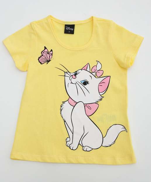 Camiseta Infantil Estampa Marie Disney Tam 1 a 3