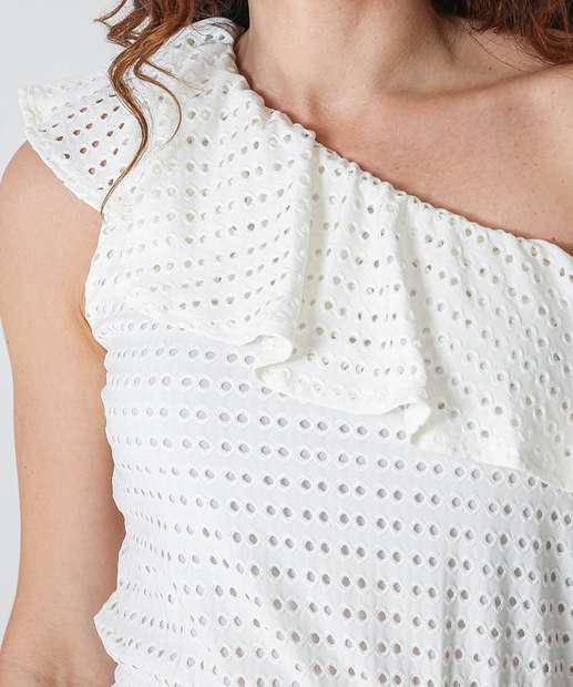 Vestido Feminino Um Ombro Só Marisa Off White