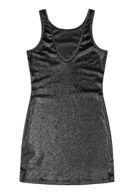 Vestido Juvenil em Veludo com Brilho Gloss