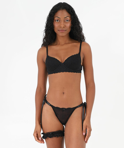 Image_Kit Feminino Calcinha Tule e Liga Marisa Preto