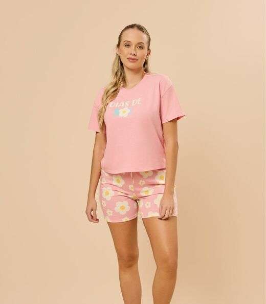 Image_Pijama Feminino Manga Curta Meia Malha Evanilda Rosa