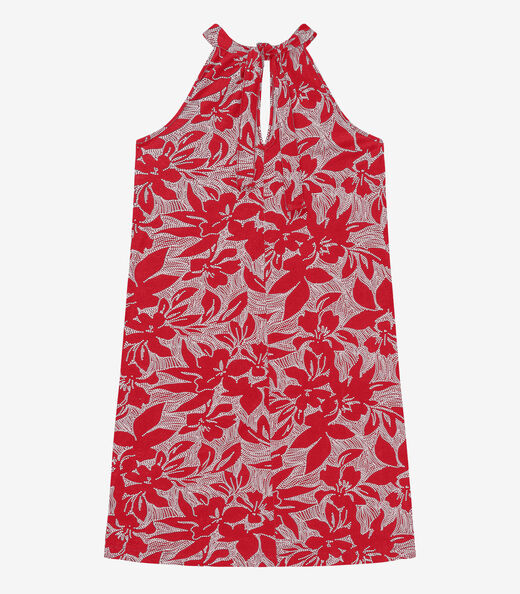 Vestido Curto em Viscotorcion Rovitex Vermelho