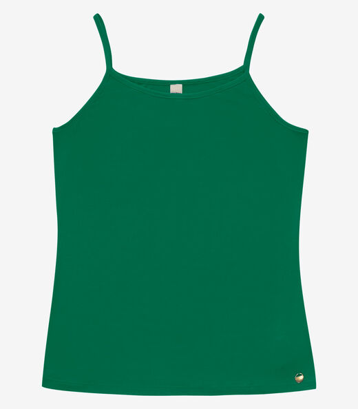 Blusa de Alça Feminina Viscotorcion Básica Rovitex Verde