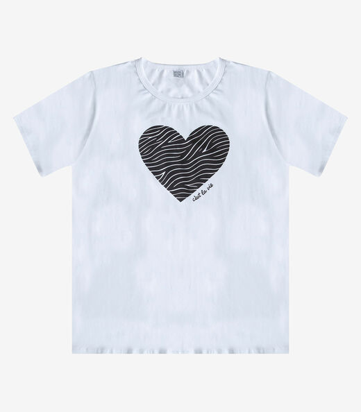 Blusa Feminina Manga Curta Infinita Cor Branco