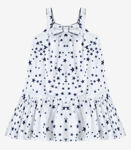 Vestido Infantil De Alça E Laço Trick Nick Bege