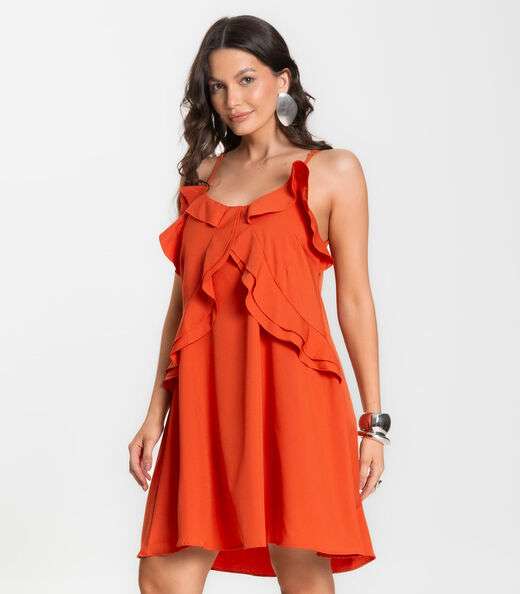 Image_Vestido Curto Feminino Boho De Alças Select Laranja
