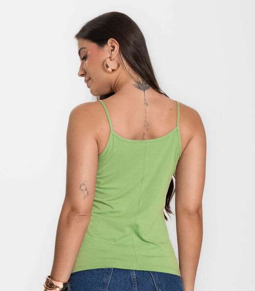 Blusa Feminina de Alças Básica Rovitex Verde