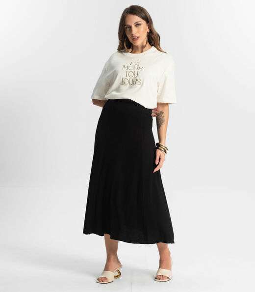Saia Midi Endlesss Preto